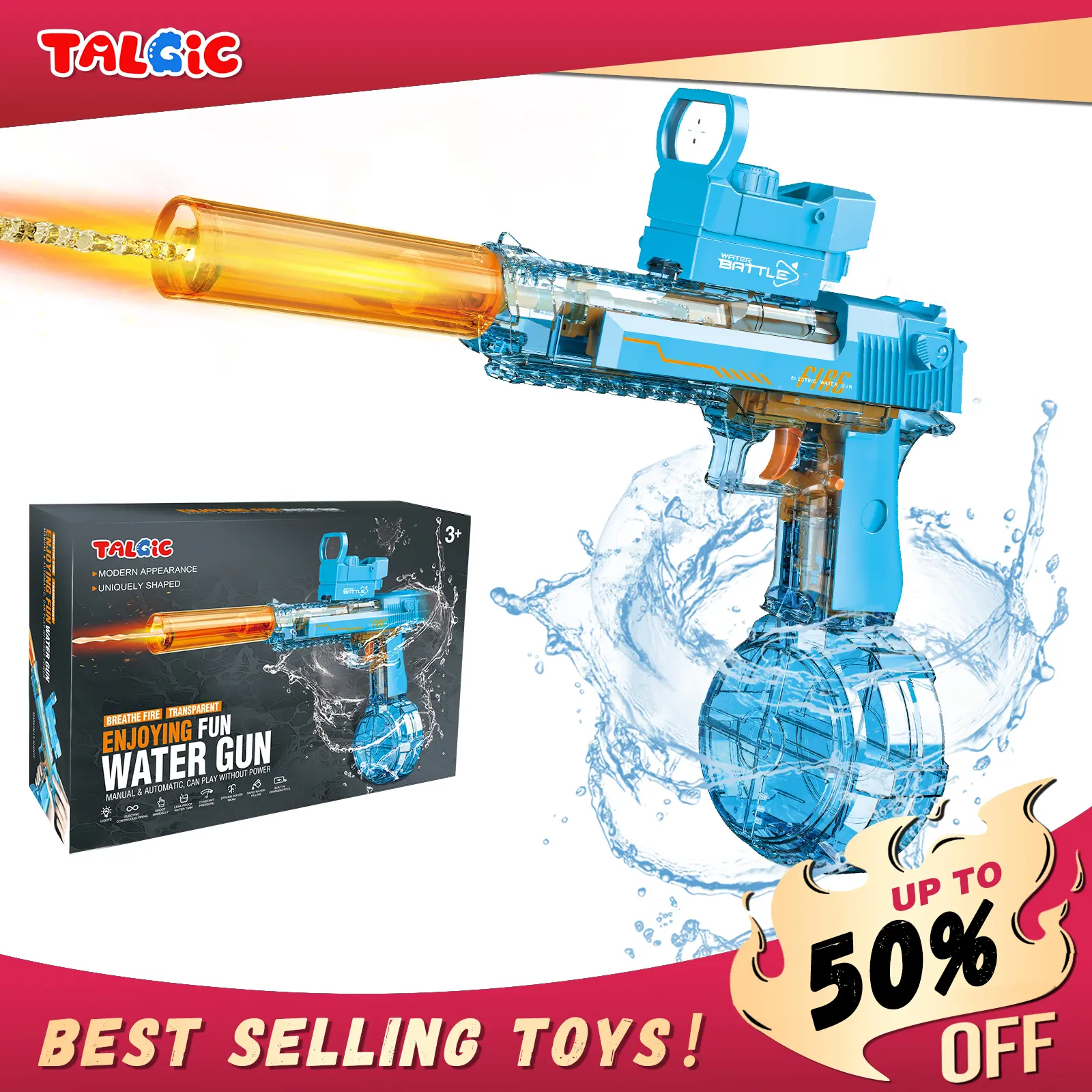 TALGIC Green Powerful Electric Water Toy for summer, best for summer outdoor pool party, water series