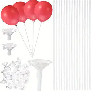 60pcs Balloon Sticks Set, Includes Long Balloon Sticks, Balloon Holders, Cup Decorations, Perfect for Parties, Weddings, Birthdays, Balloon Party Supplies