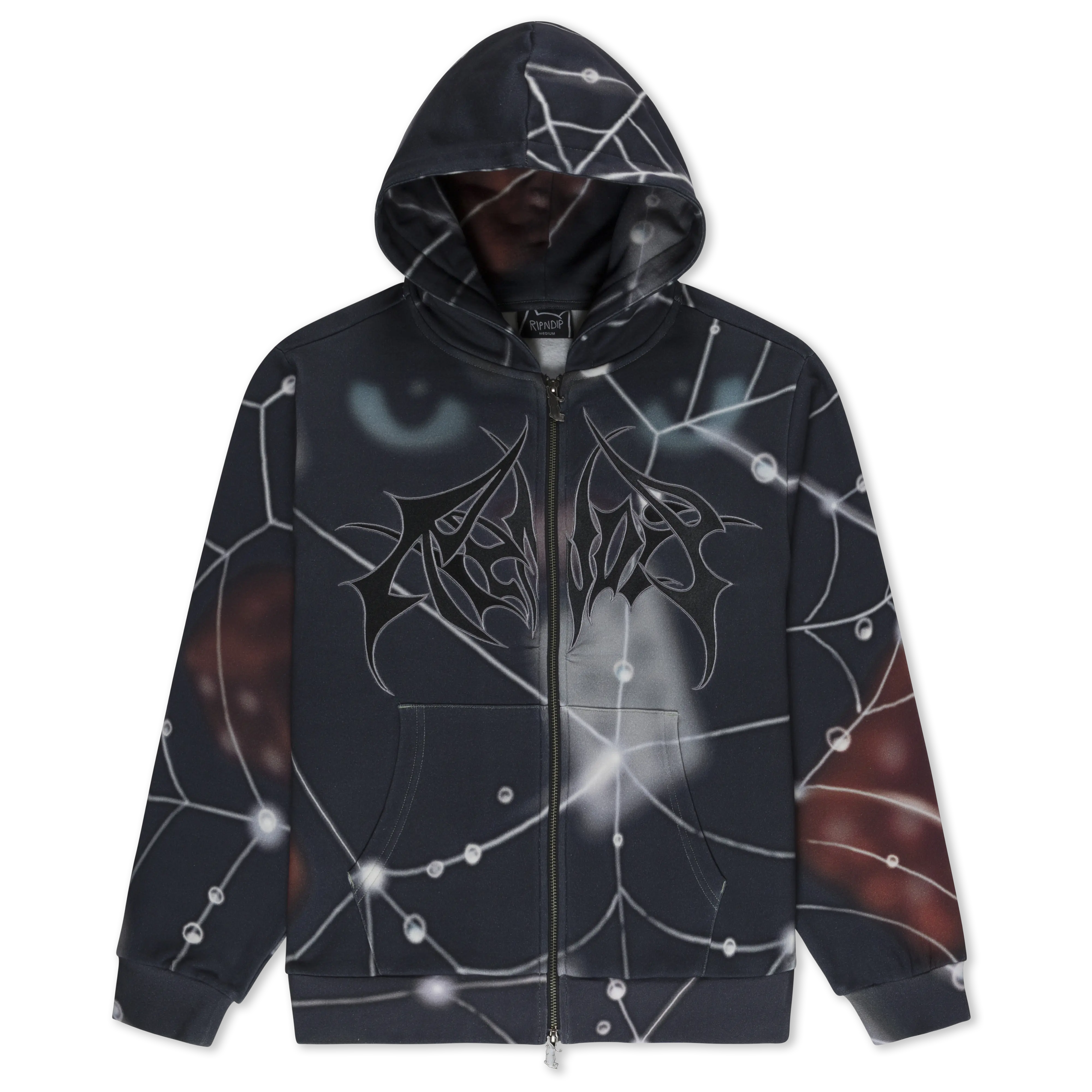 Women's All-Over Graphic Print Hoodie, Heavyweight 400 GSM 100% Cotton Long Sleeve Zip-Up with Custom Double Zipper, All-Over Print, Zip Up Hoodies, Graphic Zip Ups