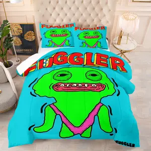 Fuggler Themed Comforter Set<Includes 1 Quilt And 1-2 Pillowcases>, With Funny Ugly Monsters Pattern Bedding, Suitable For Decorating Rooms And Bedrooms For Teenagers And Children