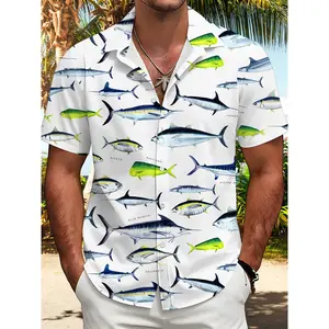 Men'S fashion Turn- Collar Pattern Shirt