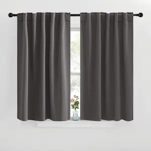NICETOWN Blackout Window Curtains for Camper - (Grey Color) 42x40 Inch， 2 Panels Set， Thermal Insulated Room Darkening Blackout Drapes/Draperies with Rod Pocket & Back Tab for Loft
