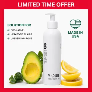 Acne Clearing Body Wash by Y'OUR | with Salicylic Acid | Smooths Bumpy Texture, Evens Skin Tone & Clears Body Breakouts | For Back, Chest, & All Skin Areas | Safe for All Skin Types | Valentine's Gift for Women