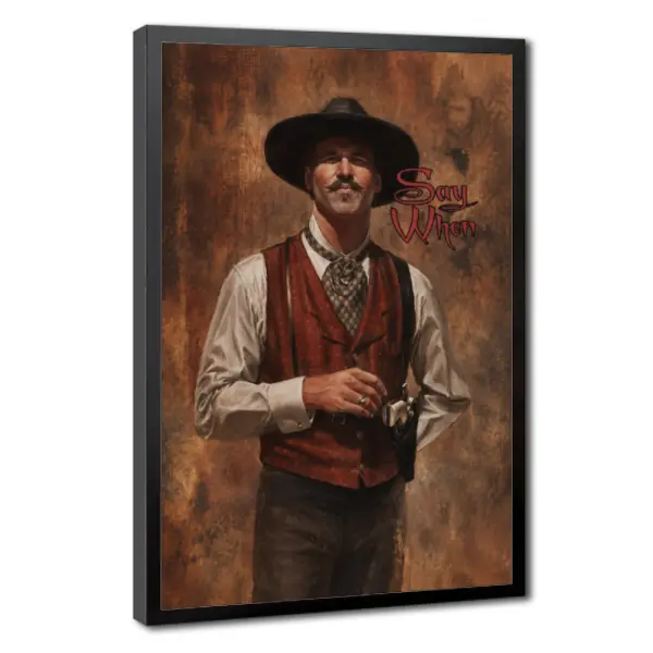 Vintage Western Cowboy Portrait Poster, Rustic Wild West Canvas Print, Retro Home Decor for Living Room, Bedroom