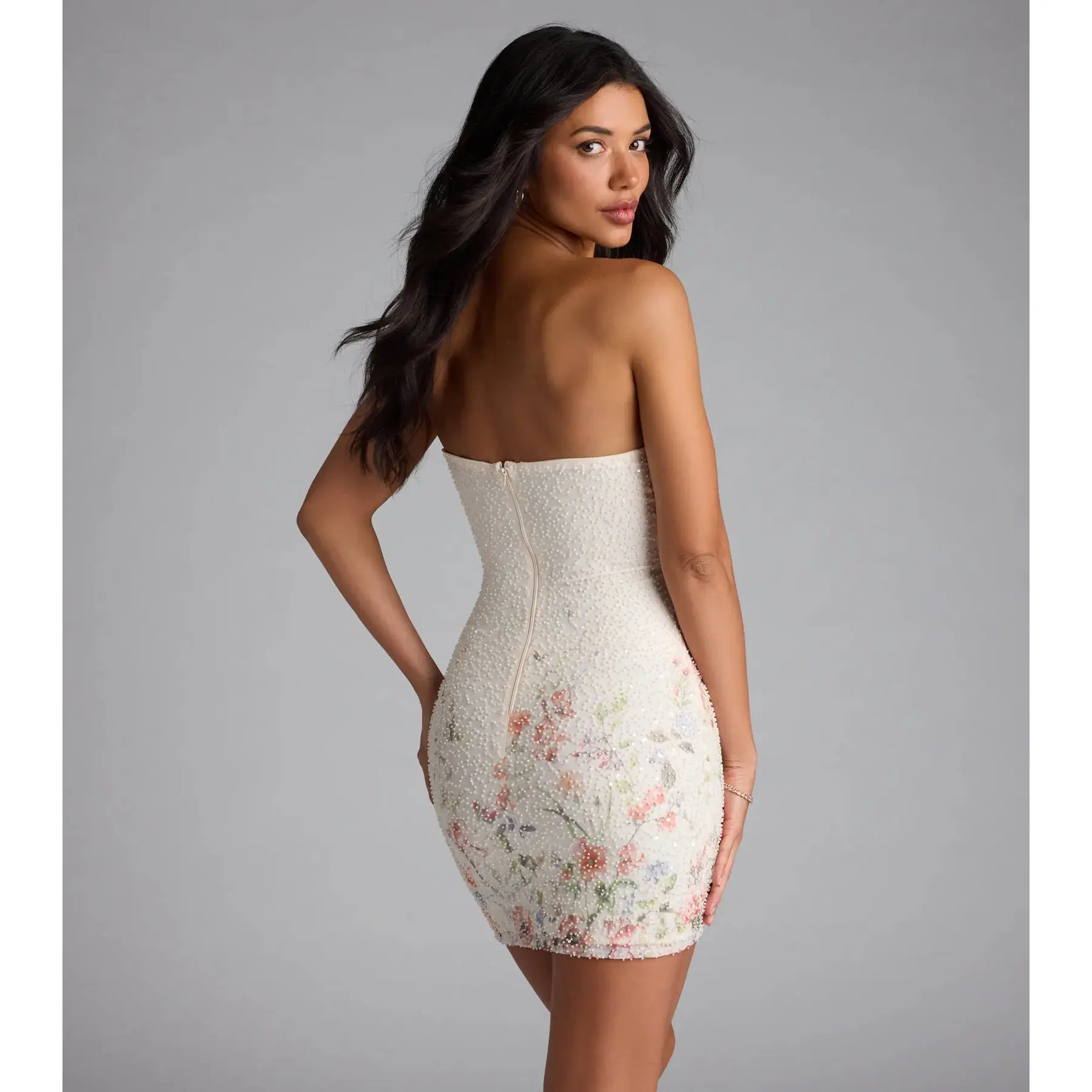 Felicia Floral Beaded Mini Dress - TikTok Shop