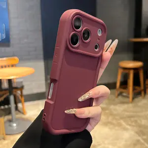 thickened shockproof case For iPhone 17 16 15 14 13 12 11 Pro Max pure colour Cover For iPhone 17 Air 14 15 16 Plus accessories