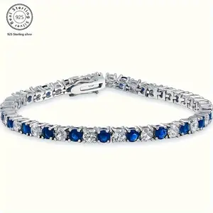 One luxurious Italian 925 silver 5A CZ bracelet, meticulously crafted by an Italian designer and handcrafted, is a perfect anniversary gift suitable for various occasions such as banquets bangle healing  jewelry popular gift