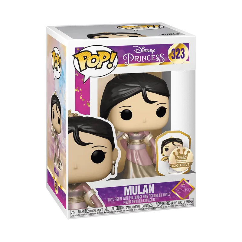 Funko Pop! Disney - Mulan (Gold) with Pin #323 Exclusive (Sticker may vary) Collectible Pop Vinyl Figure