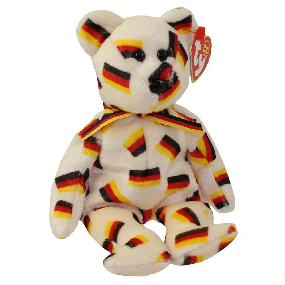 TY Beanie Baby - DEUTSCHLAND the Bear (w/ Black Nose) (8.5 inch) (2003) - MWMTs