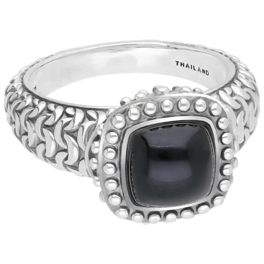 Tiffany Kay Studio Sterling Silver Purl Knit Onyx Ring