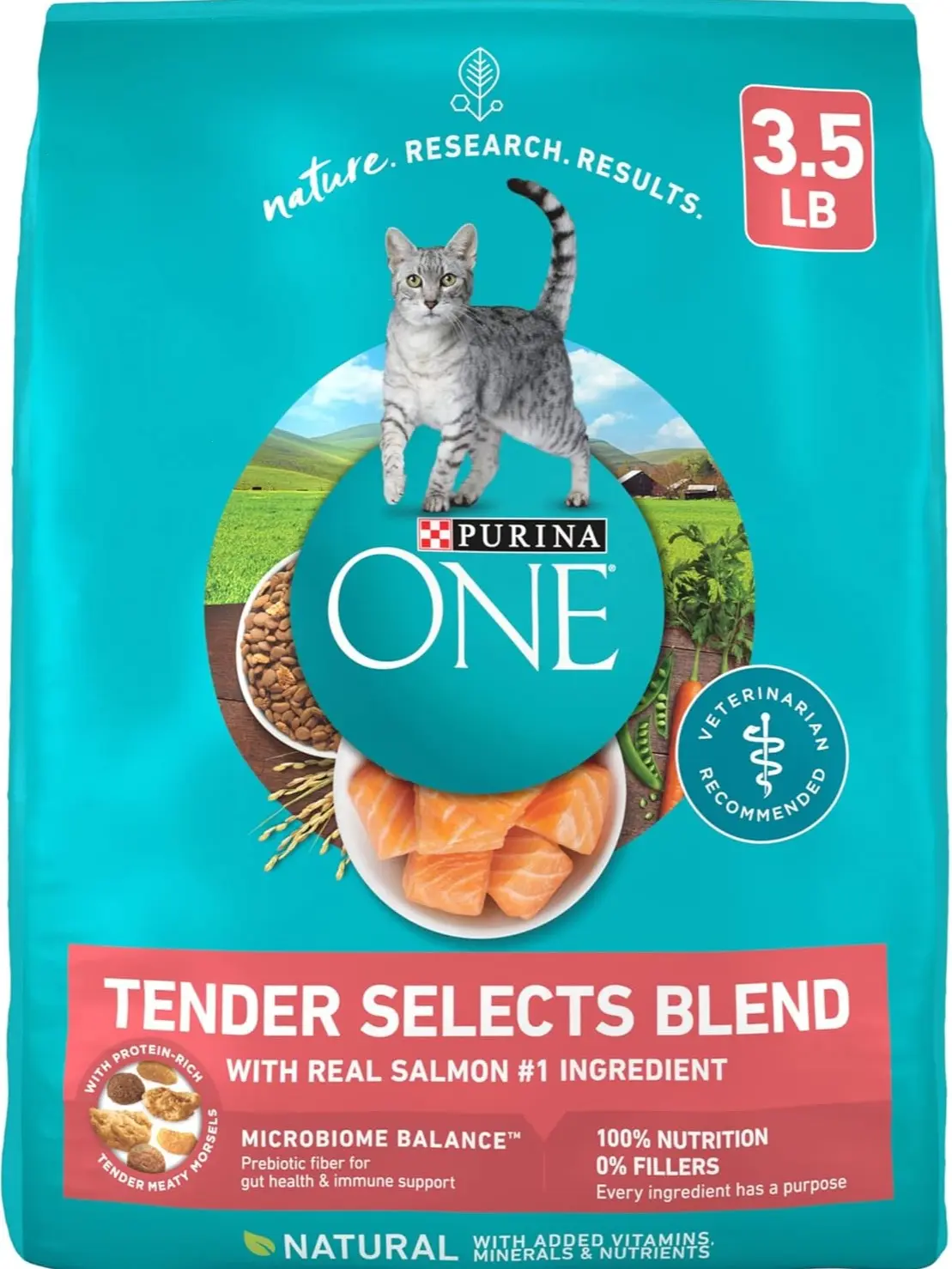 Purina ONE Natural Dry Cat Food, Tender Selects Blend With Real Salmon - 3.5 lb. Bag