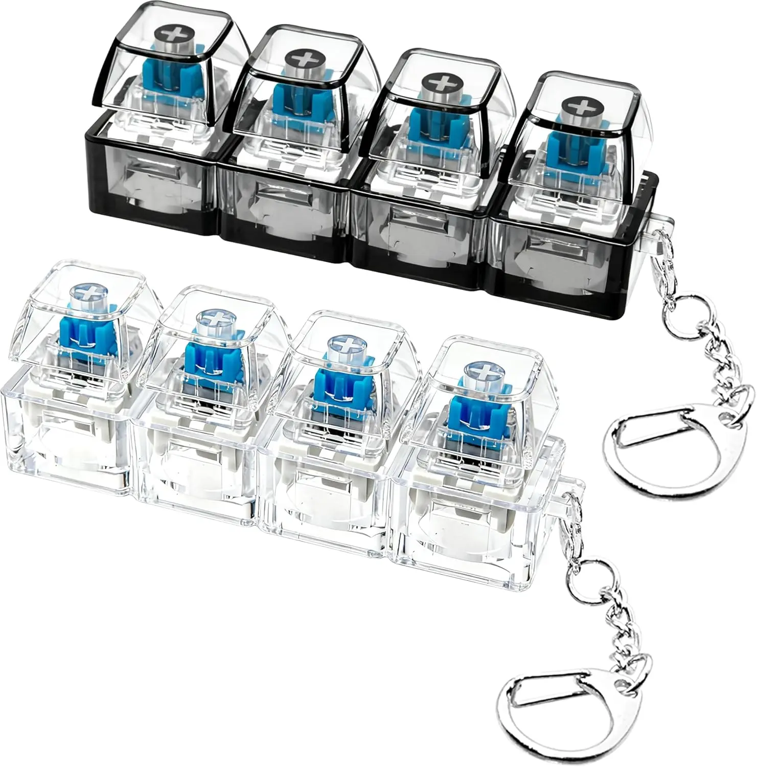 2 Pack Keyboard Fidget Toy Keychain Clicker Stress Relief Toy Mechanical Switch Fidget for Anxiety, Focus & Sensory Play XiawaLangzhuo