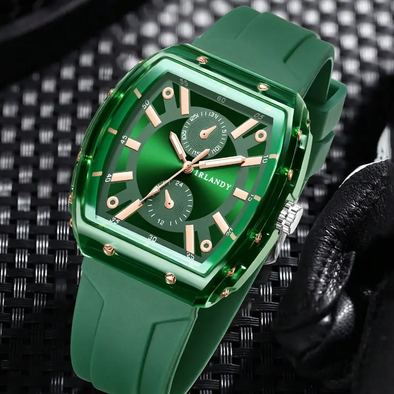 Unisex Watch with Silicone Band, Fashionable Sporty Design, Quartz Analog Timepiece, Versatile Casual Wristwatch for Daily Wear, Fashionable Wristwatches