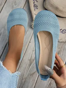 Women's Lightweight Breathable Comfort Flat Shoes, Home Commute Slip-On Single Shoe, Casual Daily Wear Footwear