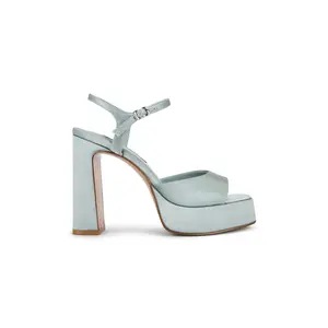 Steve Madden Liandra Platform Heels in Teal Satin
