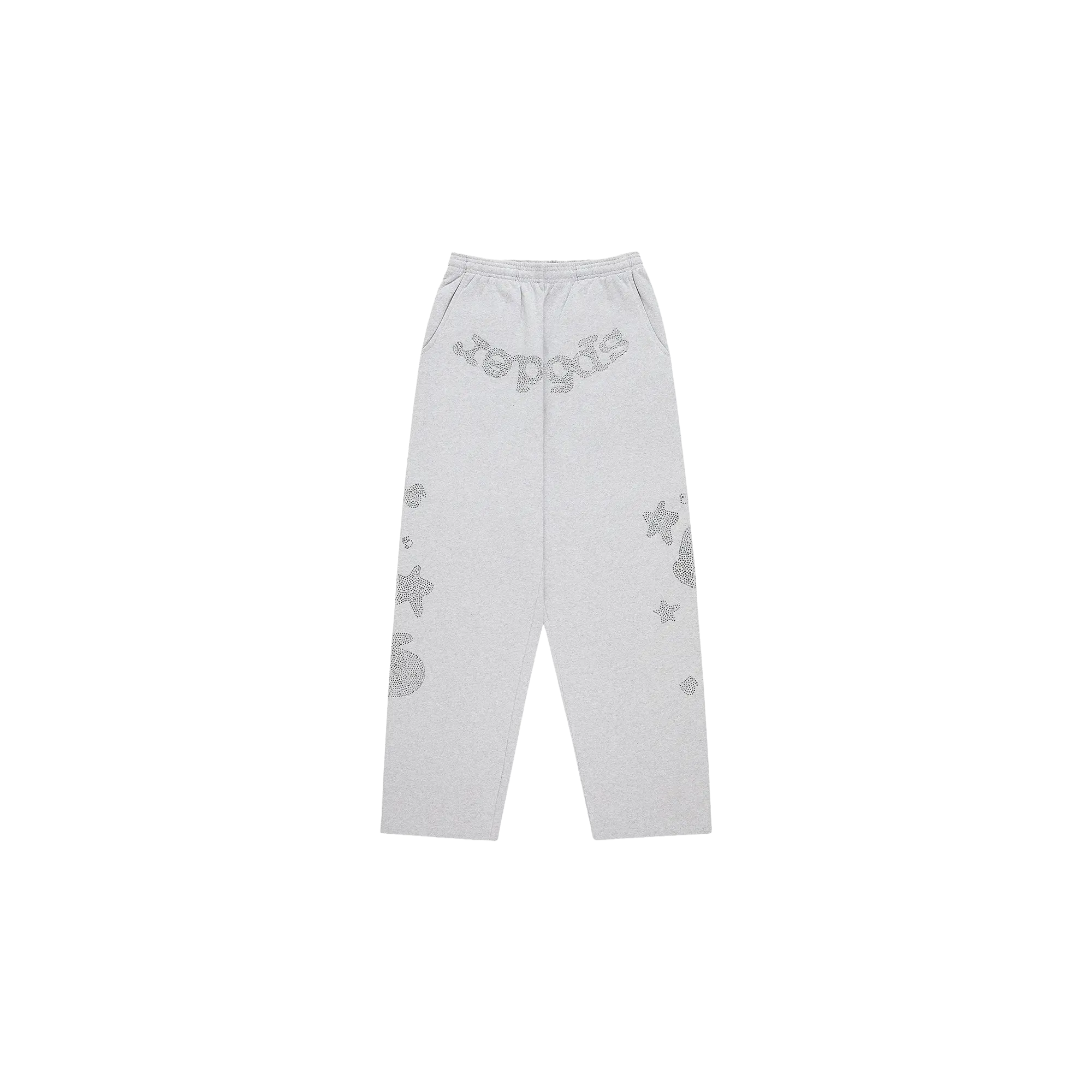 Rhinestone Beluga V2 Wide Leg Sweatpants "Heather Grey" SP5der310