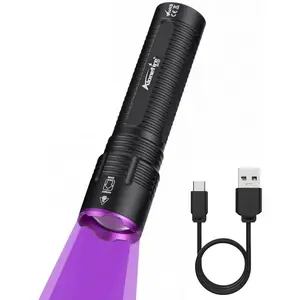 SV137 Professional 365nm UV Flashlight USB-C Rechargeable Digital Display Zoom Black Light Pet  Detector with Built-in