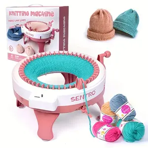 1set 48needle Handmade Knitting Machine Cylinder Wool Loom Scarf Sweater Hat Socks Adult Lazy Artifact Christmas Gift With Instructions In English