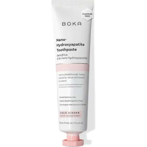 Boka Toothpaste - Fluoride Free Toothpaste, Nano Hydroxyapatite Toothpaste | Appropriate for Sensitive Teeth - Adult Oral Care - Coco Ginger - 4 Oz, 1PK