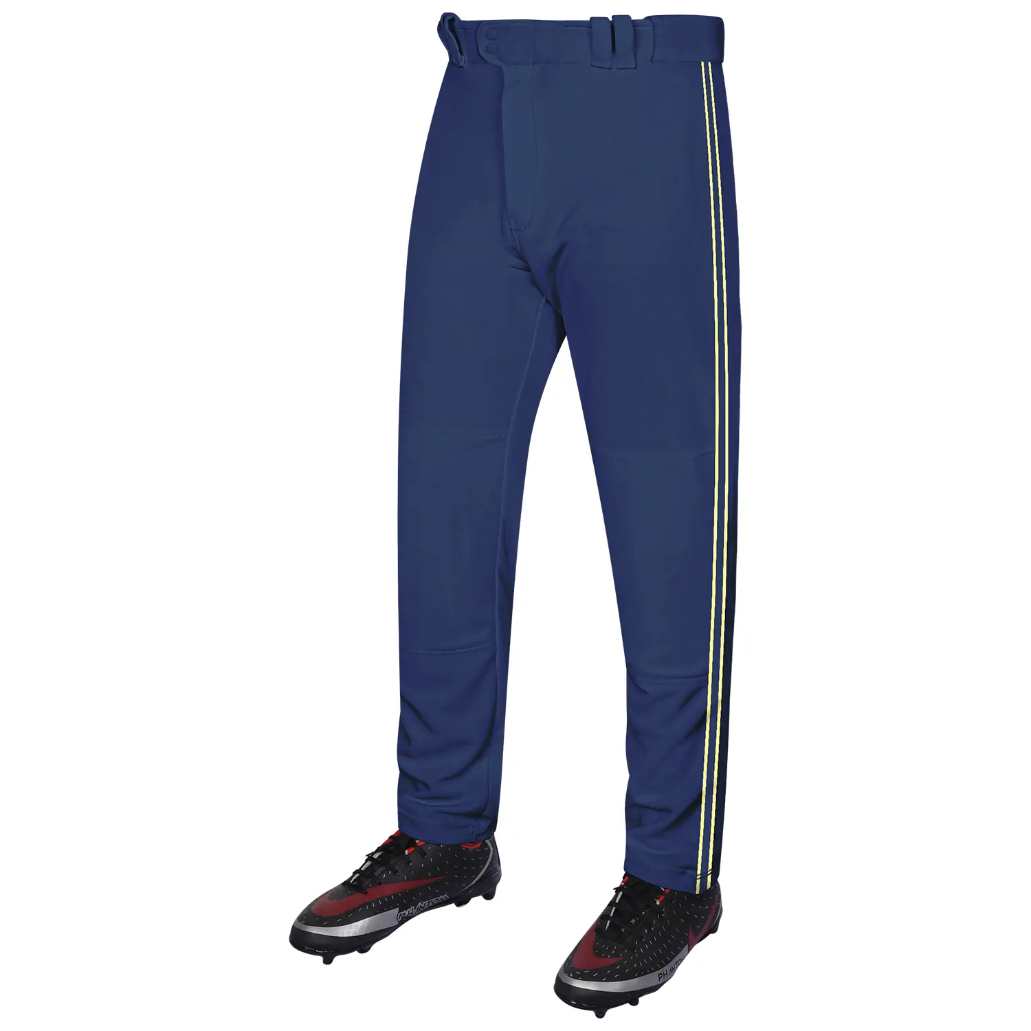 Exxact Sports Men's & Youth Striped Baseball Pants - Relaxed Fit Polyester with Open-Bottom, Double-Ply Knee Panels & Moisture-Wicking Fabric for Baseball & Softball, Male, All Seasons, Striped Look, Multi-Size, Anti-Odour, Breathable, Lightweight, Machin