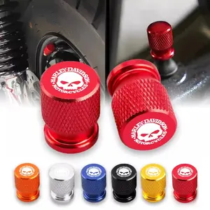4pc Stylish Metal Car Wheel Tire Air Valve Cap Stem Case Cover, Fits Harley-Davidson Softail Sportster Vrsc Touring X48 883 Accessory