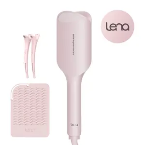 LENA Wave Curling Iron, Anti-Scald Hair Crimper, 2 Barrel Ionic Wavy Hair Curler for Women, 1.25 inch Fast Heating Curling Wand, 3 Temp Ceramic Hair Waver, Crimper Hair Iron for Wide Deep Waves Silicone Adjustable