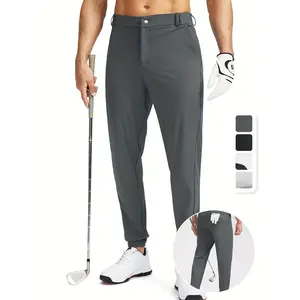 Active Lifestyle |   Men's Navy Blue Stretch Golf Joggers with Zipper Pockets - Quick-Dry, Slim Fit Athletic Pants for Running, Sports, Casual & Travel - Durable Polyester & Spandex Blend, Tapered Ankle Design