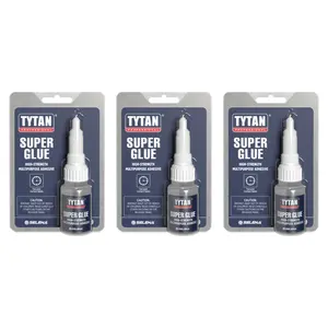 Super Glue 0.7 oz (20g) 3 Pack – Fast Dry Clear Cyanoacrylate Adhesive – Strong Instant Bond for Plastic, Metal, Wood, Rubber & More