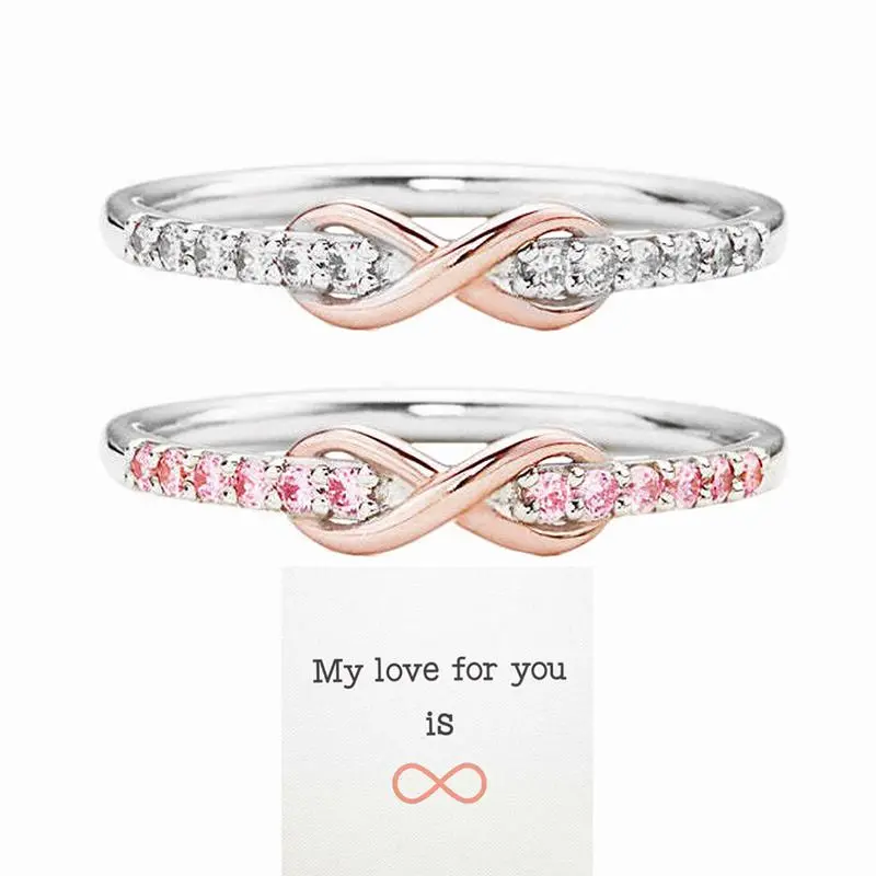 2PCS Forever Best Frineds Pink Infinity Love Ring – A Promise That Never Ends