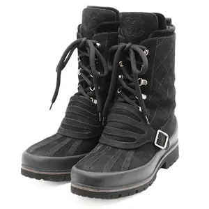 Pre-owned CHANEL Suede Small Leather Goods Matelassé Nubuck Snow Boots