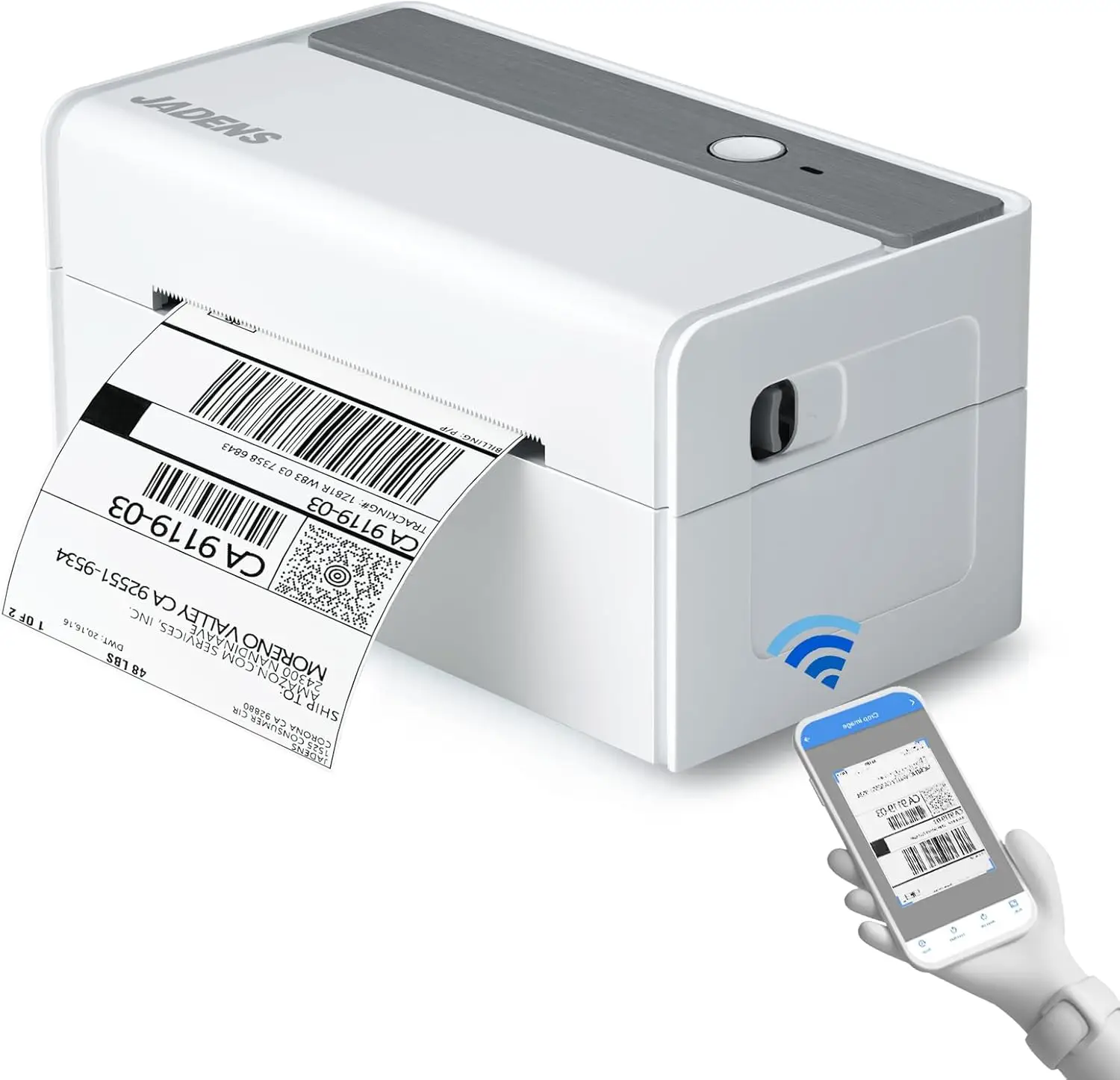 JADENS Bluetooth Label Printer Thermal Shipping Printer Wireless Printer for Small Business & Package, USPS, UPS, Compatible with Phone, iPad, PC