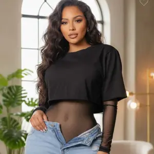 Mesh Bodysuit Layered Top