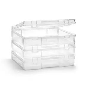 Sorbus Set of 3 Clear Stackable Project Case Fits 12"x12"