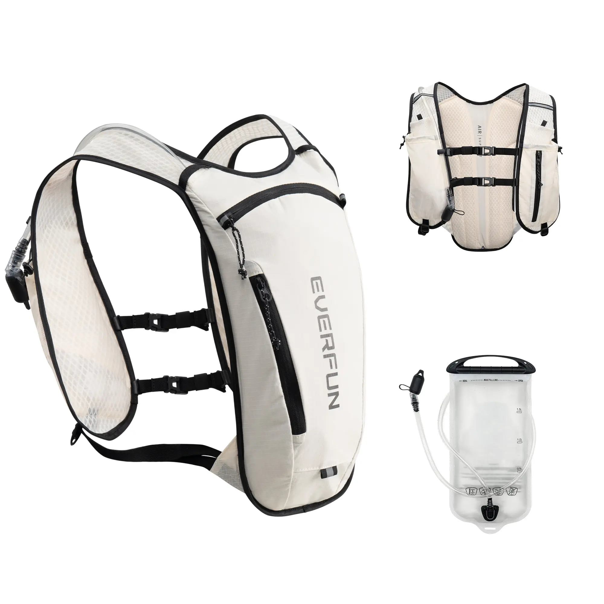 Everfun Hydration Backpack - Small Running & Hiking Vest Backpack with 1.5L Water Bladder for Outdoor Activities