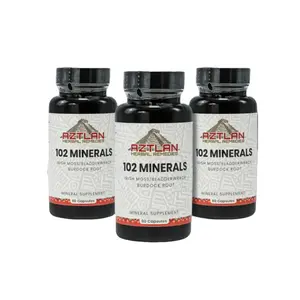 60 days 102 Minerals Capsules (3 Bottles) Complete Mineral Support & Digestive Health Supplement