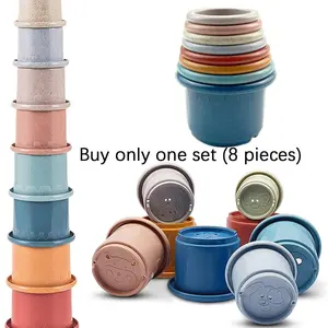 Baby Stackable Cup Set, Nesting Toy Cups for Toddlers, Fun Educational Bath Toys, Colorful Stacking Toys for Boys and Girls