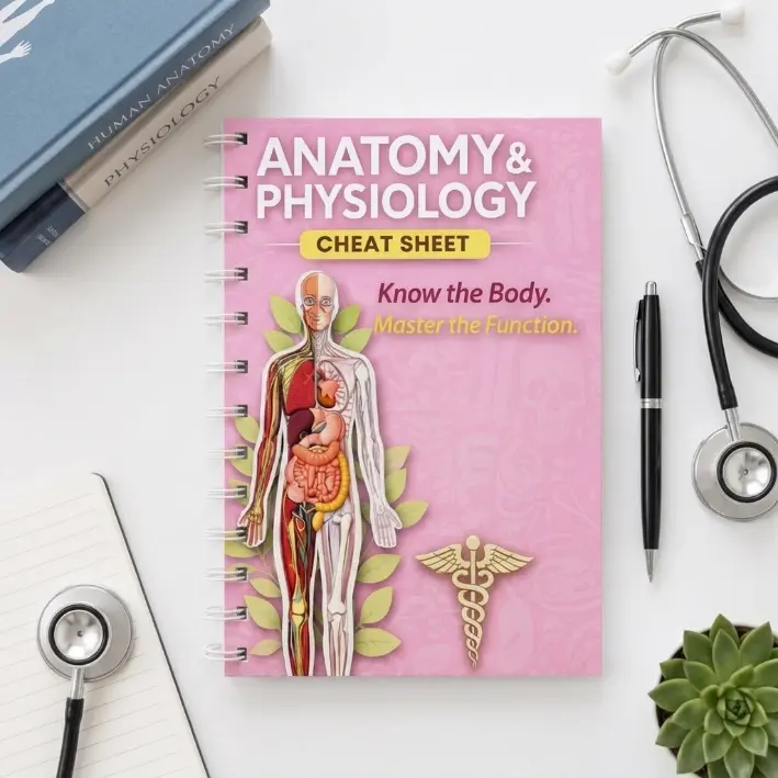 Anatomy & Physiology Study Guide: Human Body Cheat Sheets, Worksheets and Visual Learning Notes
