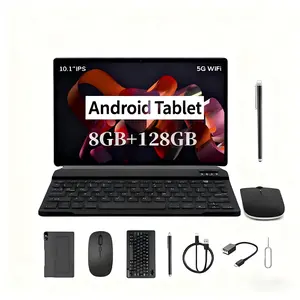 10.1 Inch PC, 8GB RAM (3+5GB Extend), 128GB(32+96GB Extend) Storage, Keyboard, Case, Mouse, Touch Pen, Dual Camera, Multi-Use, Tablet Set Android