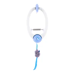 Door Hanging Automatic Retractable Kitten Toys with 3 Catnip Mice Teaser Electronic Self Play Feather Cat String Toy Interactive Cat Teaser Retractable Toys for Cat Kitten Playing Exercising