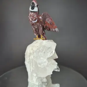 Jasper Parrot on Clear Quartz Cluster