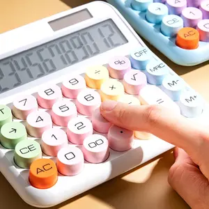 【FaddishDeal】Calculator with display, 12-bit large button, easy to use automatic off desktopcalculator at home, office and school, dopamine calculator Springtok.