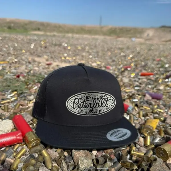 Peterbilt Oval Diesel Truck Hat | Semi Truck Driver Mesh Snapback Cap | Vintage Big Rig Patch Hat | Peterbilt Style Trucker Cap | Highway Hauler Flat Bill Hat | Garage Diesel Gift Cap | Owner Operator Workwear Hat | Casual Trucker Hat For Men Women