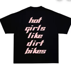 Hot Girls Like Dirt Bikes Tee - Black Women's Top with Text Print, Casual Style, Top Womenswear Tshirt