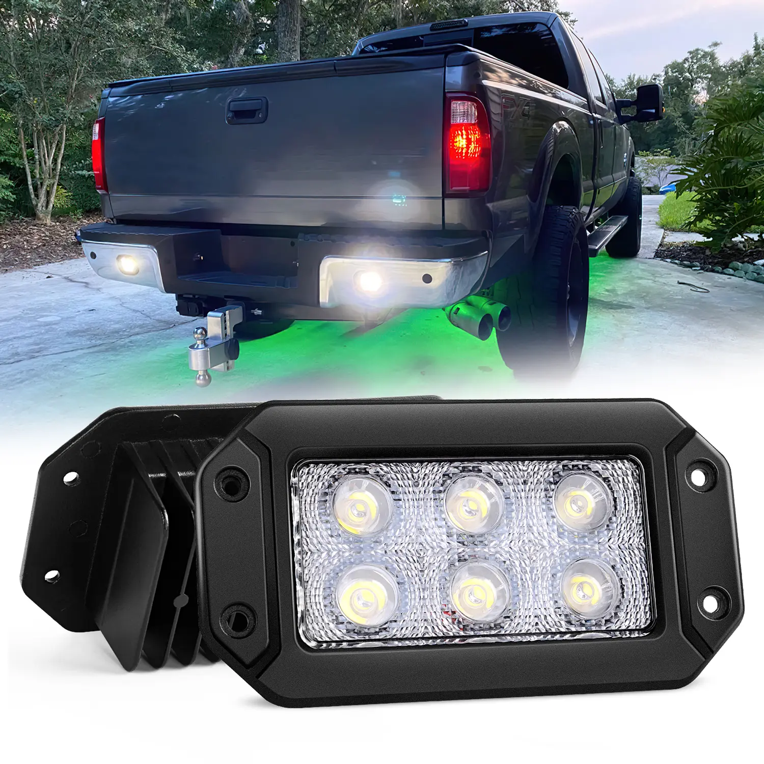 Nilight 2PCS 18W LED Work Lights with Effective Heat Dissipation, Flush Mount Spot Lights for Off-Road Jeep, Truck, Motorcycle, Led Car Lights