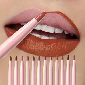 12-piece lip liner set, Lip Liner Kit, waterproof, smudge-proof, Glossy lip gloss and lip liner, natural and long-lasting lip liners, non-fading, easy to use, suitable for work, parties, and gatherings, moisturizing, easy to color