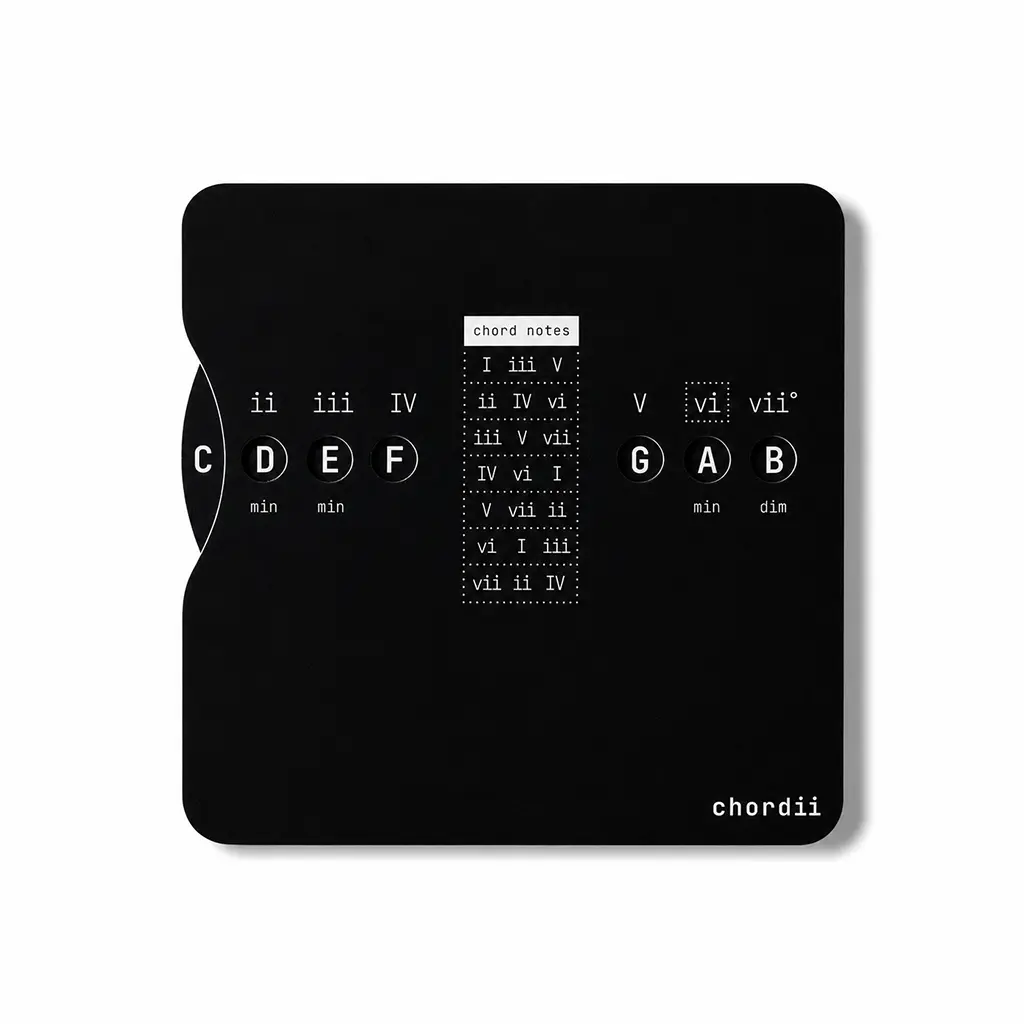 Chordii Roman Numeral Chord Finder Music Theory Circle of Fifths Wheel (Black)