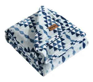 Wrangler Westin Beige Plush-Fleece F/Q Blanket