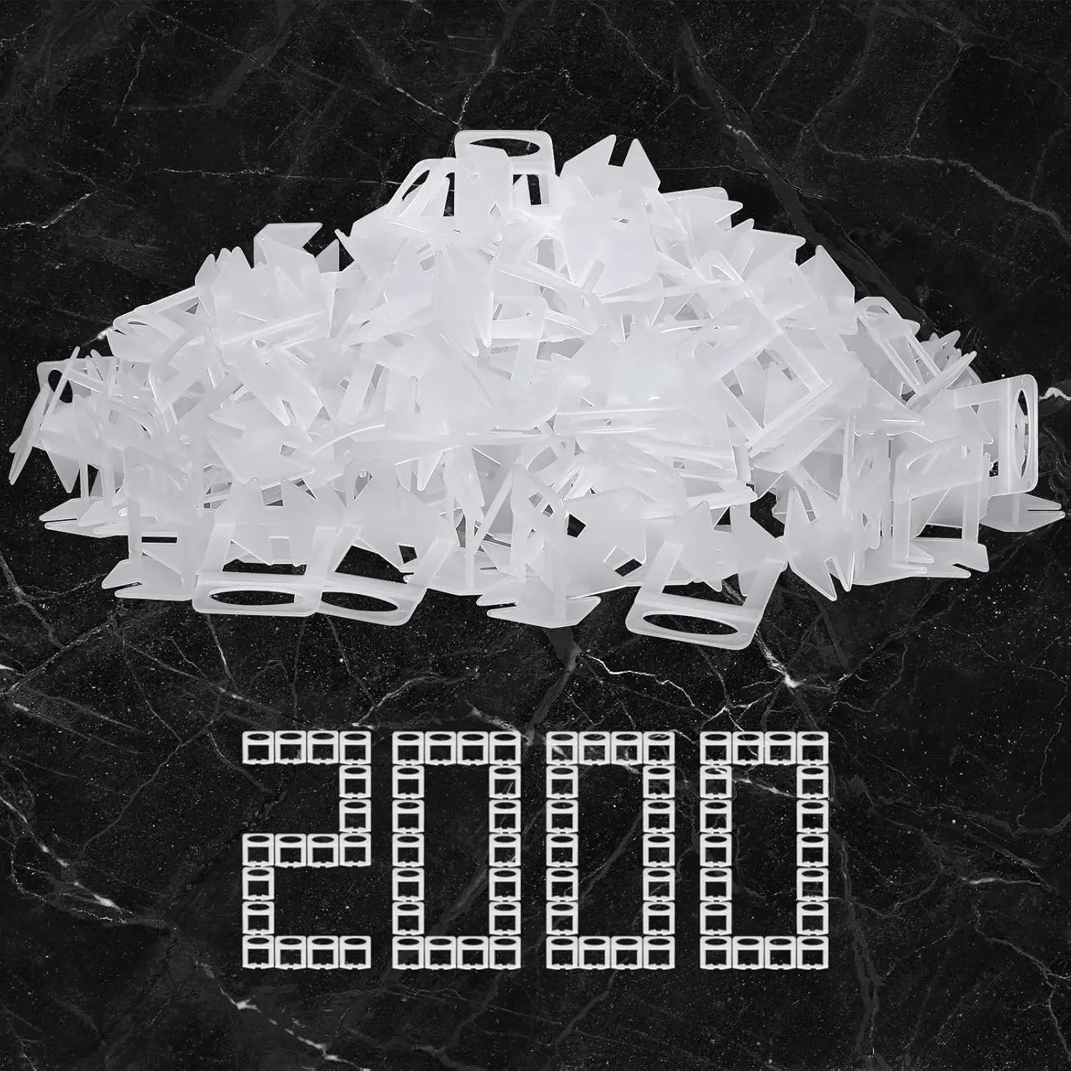 Tile Spacers 1/8, 2000 count DIY Tile Leveling System Clips for Professional Leveler Ceramic Tile and Stone Installation