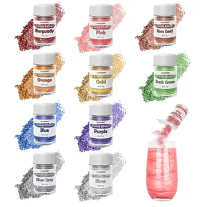 Cakestar Edible Glitter for Cocktails, 10 Colors Easter Decorations Luster Dust Edible, Food Grade Shimmer Dust, Edible Glitter Powder for Drinks, Easter Eggs, Candy, Baking, Strawberries, Cupcakes, Cookies