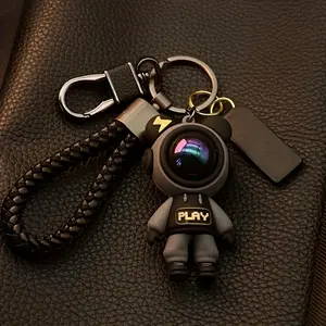 1PC PU leather keychain paired with cartoon pet pendant - Valentine's Day themed faux leather keychain - a versatile accessory for cars, bags, and handbags, ideal for women and couples